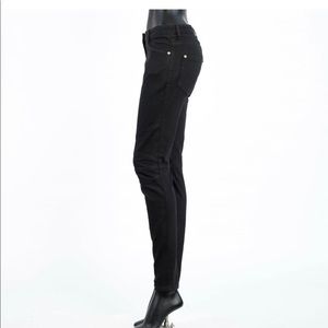 BALMAIN Skinny Black Low-Rise Stretch Cotton Jeans With Medaillon